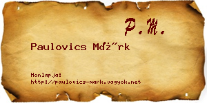 Paulovics Márk névjegykártya